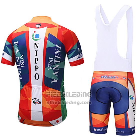 2018 Fietskleding Vini Fantini Oranje en Blauw Korte Mouwen en Koersbroek
